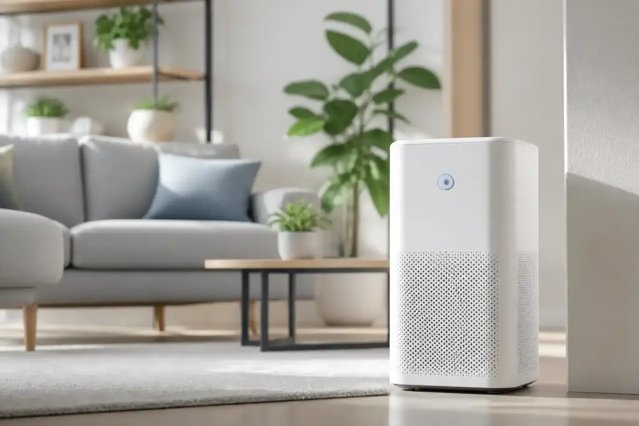 Visualisation 3D d’un flux d’air purifiant des particules virales dans un environnement clinique moderne