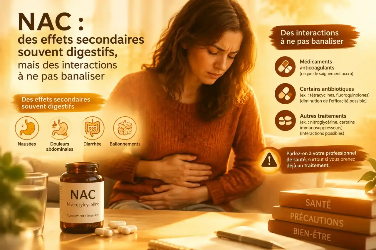 NAC : des effets secondaires souvent digestifs, mais des interactions à ne pas banaliser