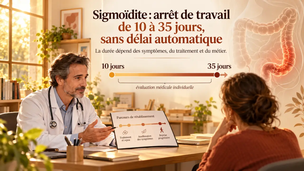 Sigmoïdite : une durée d’arrêt de travail de 10 à 35 jours, mais pas un délai automatique